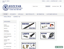 Tablet Screenshot of kizlyarknifestore.com.au